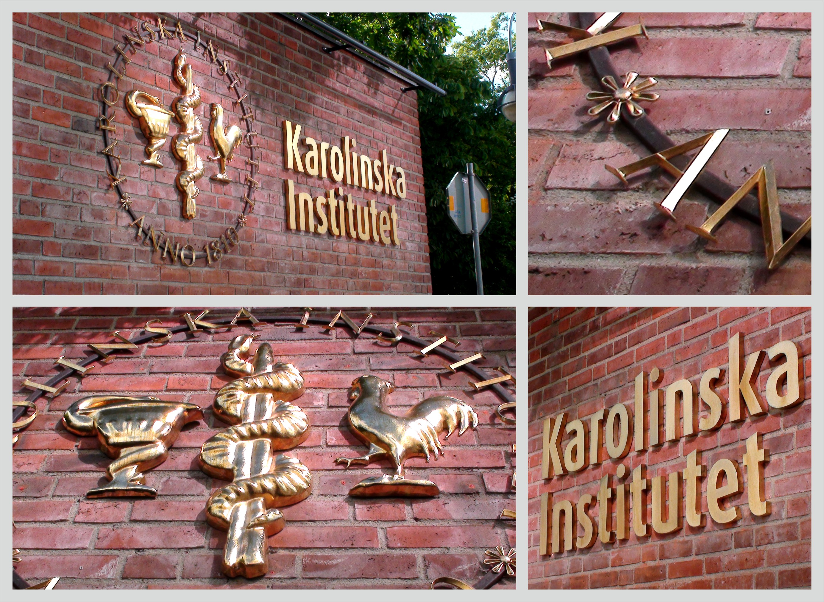 clarex_skyltar_karolinska institutet_bronsskyltar_gjutna skyltar_forgyllda skyltar